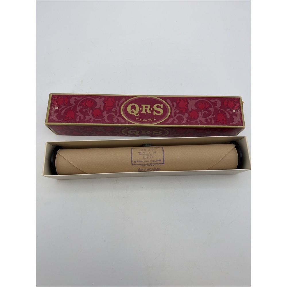 vintage QRS player piano roll titled "Yellow Bird" published by QRS Music Rolls